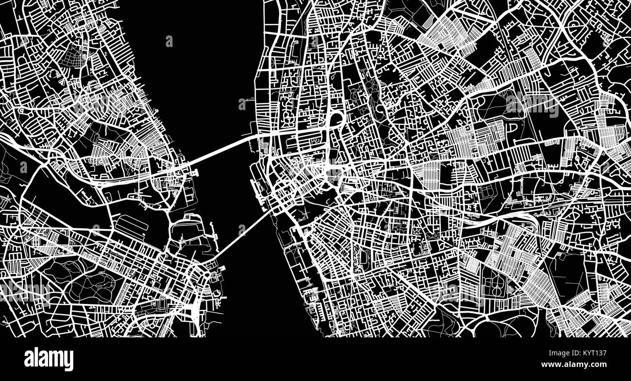 Vettore urbano mappa della città di Liverpool, in Inghilterra Illustrazione Vettoriale