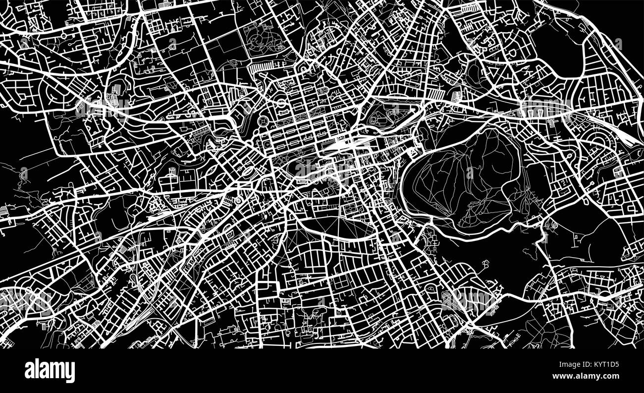 Vettore urbano mappa della città di Edimburgo in Scozia Illustrazione Vettoriale