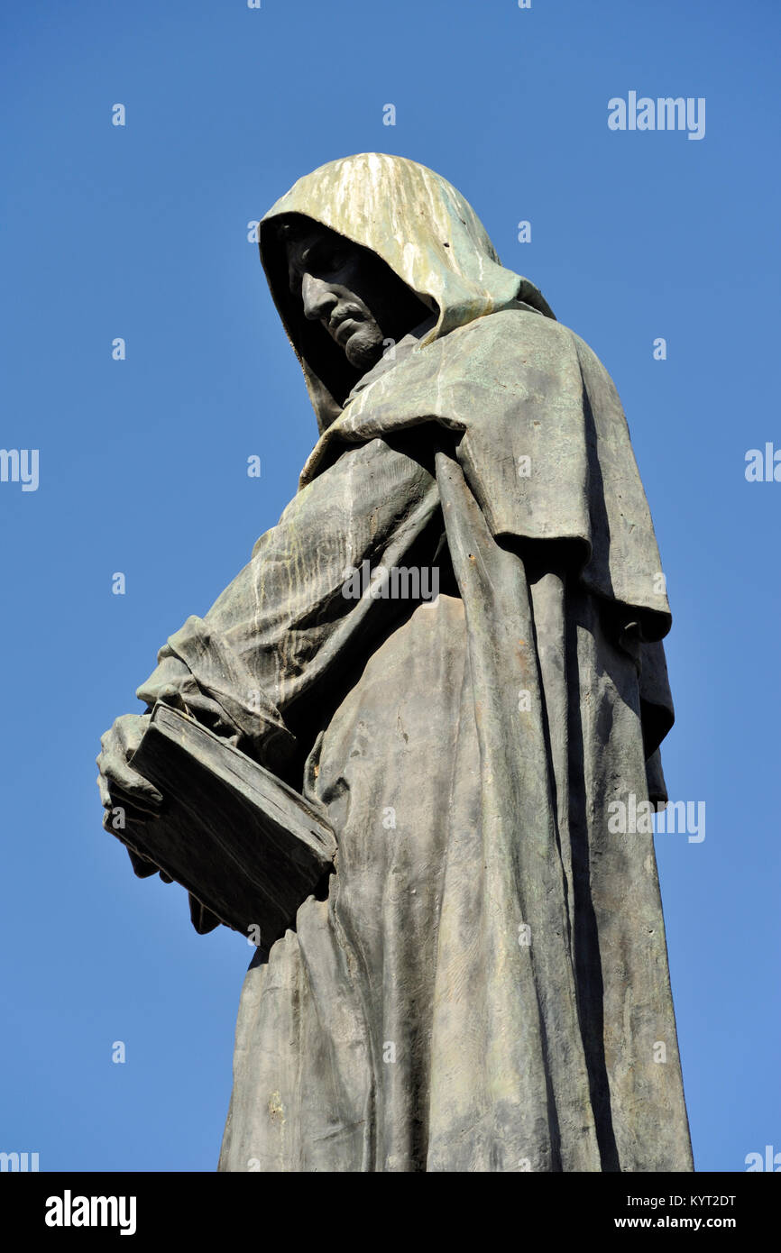 Italia, Roma, campo de' Fiori, Giordano Bruno Foto Stock