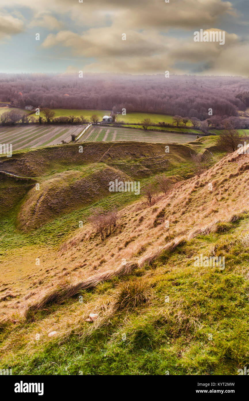 Cley Hill - Warminster- Wiltshire Foto Stock