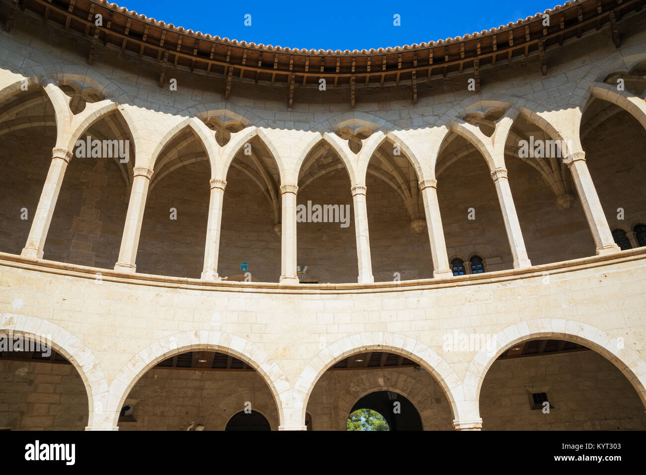 Il castello di Bellver, giorno all'aperto, all'aperto, il colore, il colore di un'immagine a colori, foto, fotografia, Foto Stock