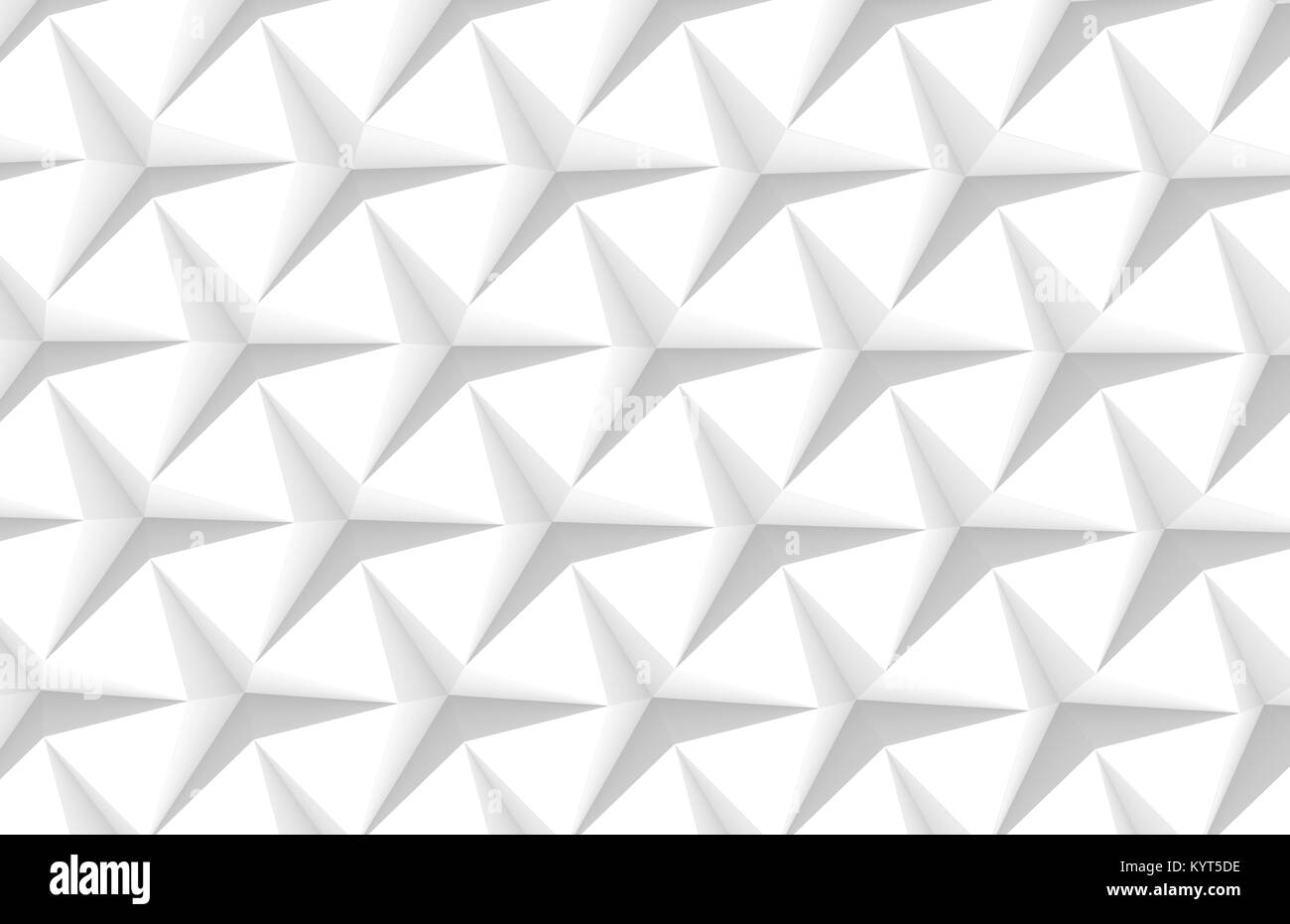 White tre stella sfondo, 3d rendering configurazione astratta vista superiore Foto Stock