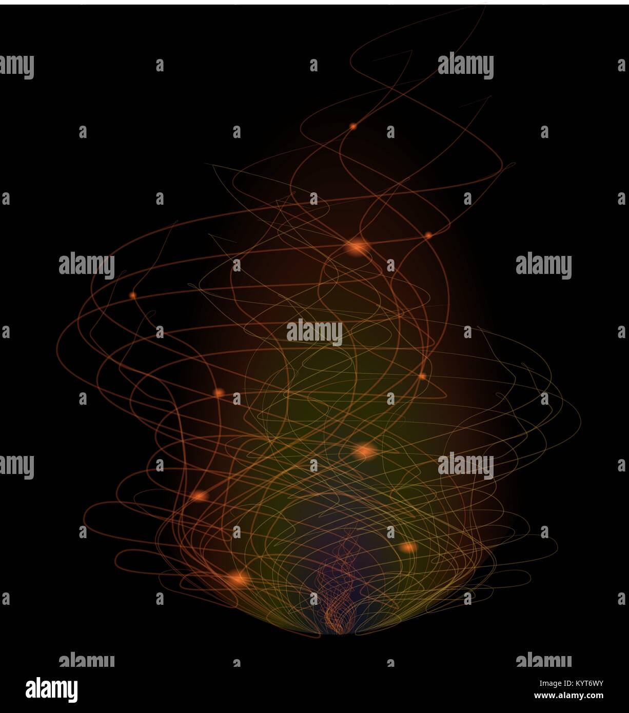 Immagine astratta di fuoco al buio Illustrazione Vettoriale