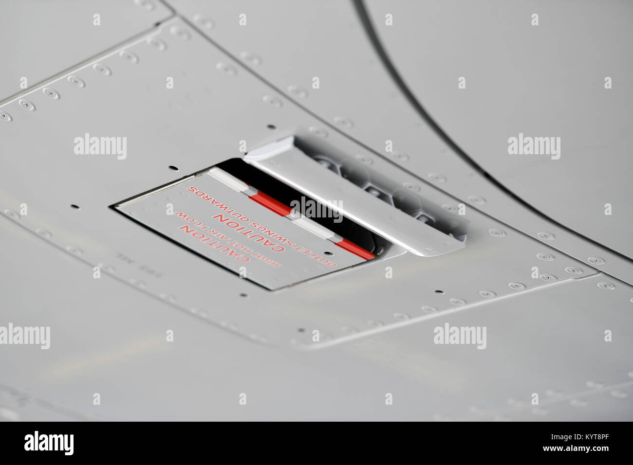 Dettagli, dettaglio, Parzializzatore di aspirazione dell'aria, interni cabina aria, aria condizionata, Lufthansa Airbus A350-900, Aeroporto di Monaco di Baviera, Foto Stock