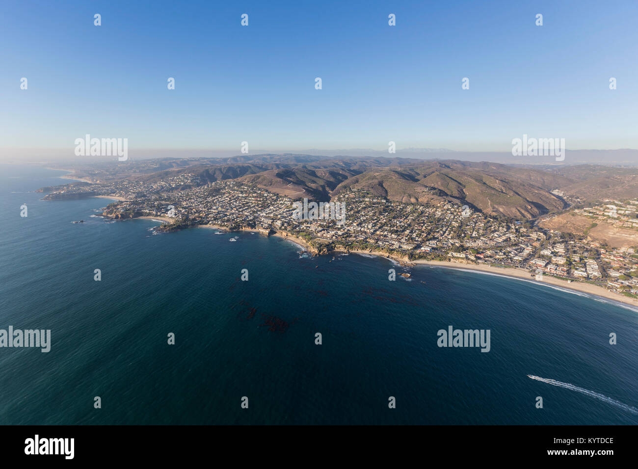 Vista aerea della Laguna Beach in California del Sud Costa dell'oceano pacifico. Foto Stock