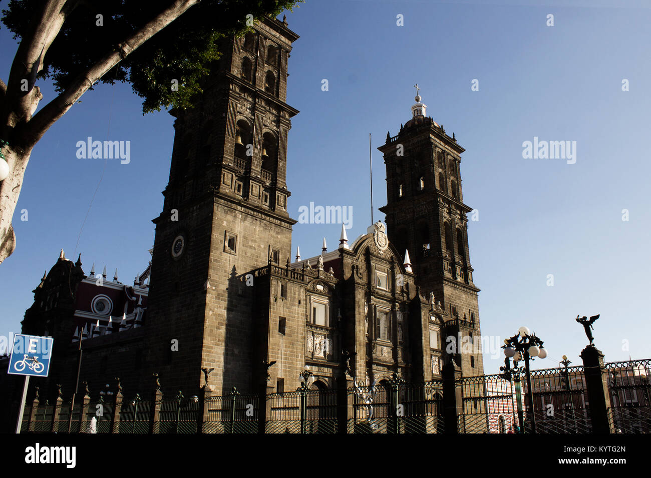 Puebla Messico cattedrale sulla mainsquare Foto Stock