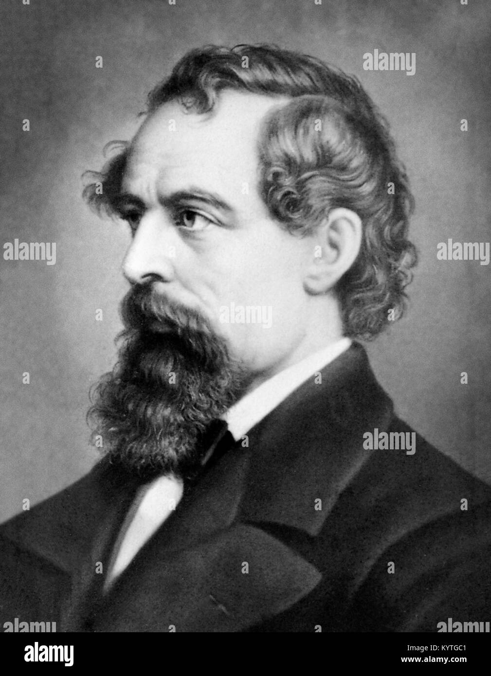 Ritratto del XIX secolo scrittore inglese Charles Dickens (1812-1870) Foto Stock