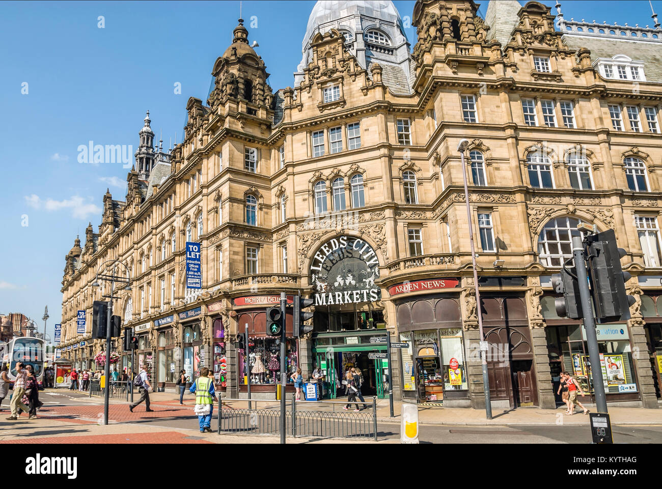 Leeds Kirkgate Market un mercato a Leeds, West Yorkshire, Inghilterra situato su Vicar Lane Foto Stock