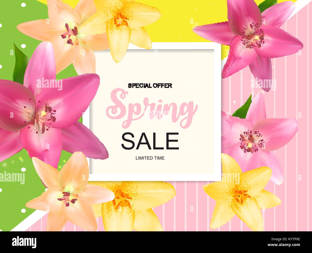 La molla vendita carino sfondo con fiori. Illustrazione Vettoriale Illustrazione Vettoriale