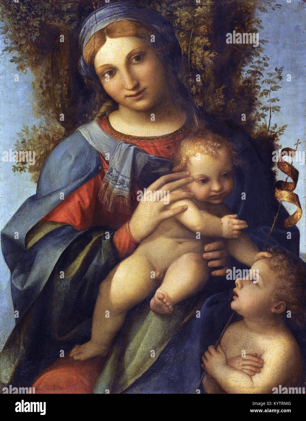 Correggio - Madonna con Bambino e Neonato San Giovanni Battista Foto Stock