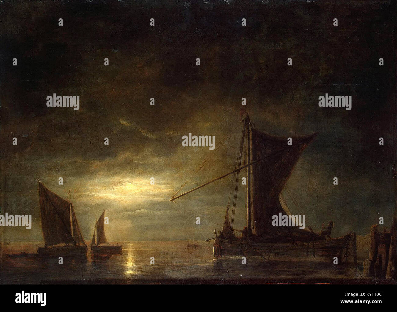 Aelbert Cuyp - Mare al chiaro di luna Foto Stock
