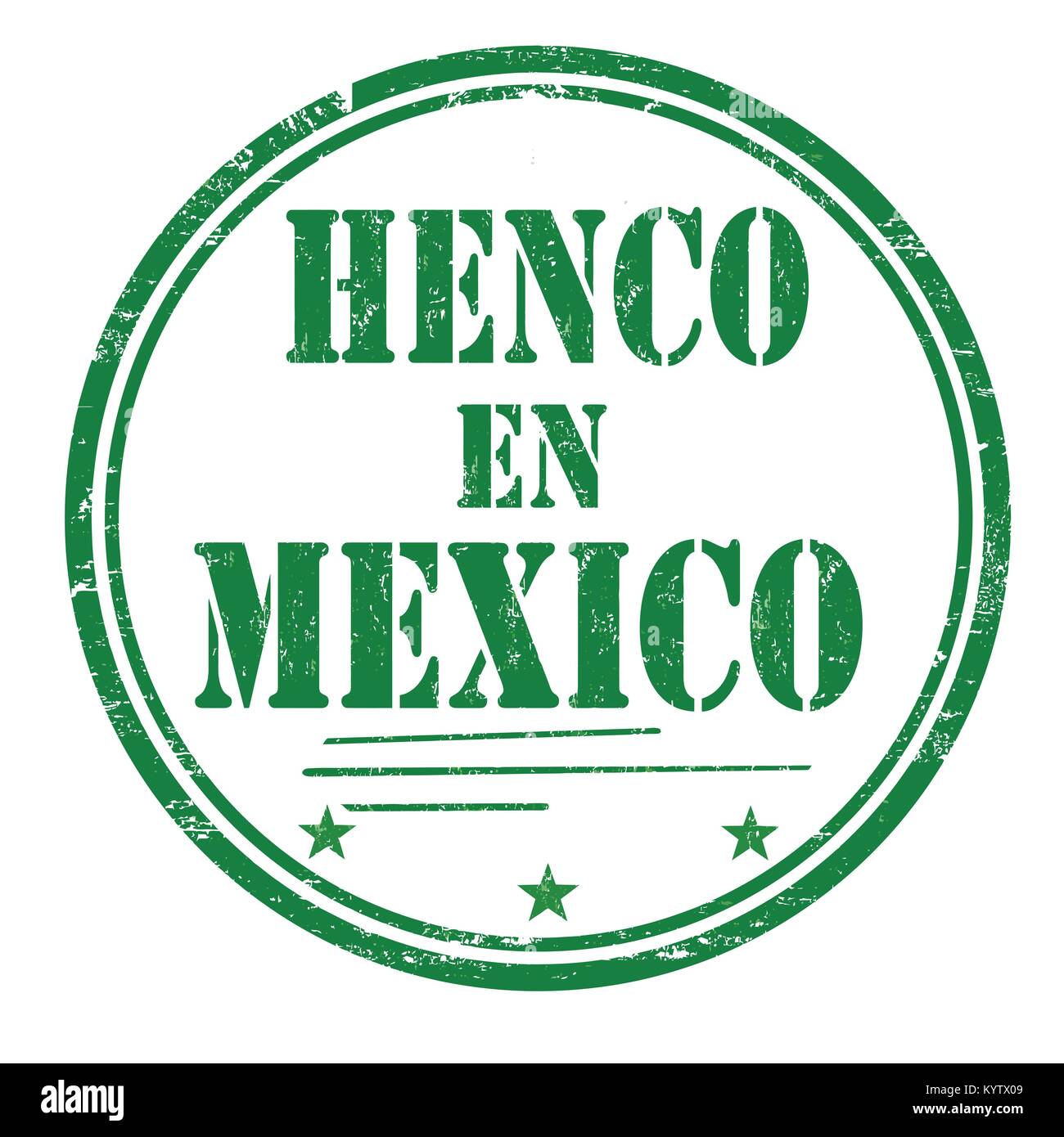 Henco en Messico (realizzato in Messico) grunge timbro di gomma su bianco ( in lingua spagnola), illustrazione vettoriale Illustrazione Vettoriale