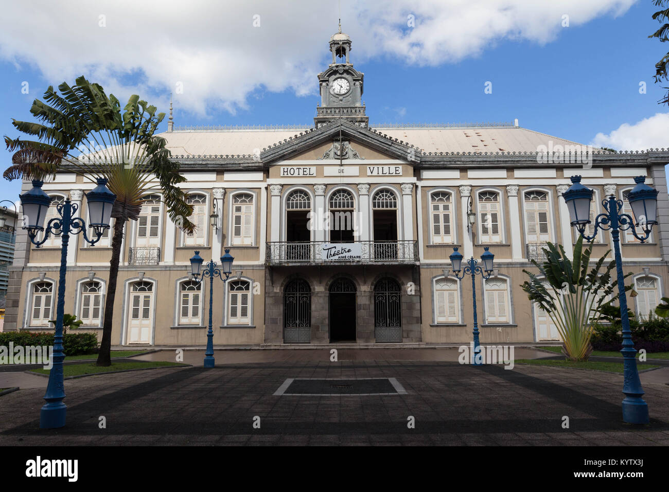 L'antico municipio di Fort-de-France e Aime Cesaire teatro. Fort de France è la capitale della Martinica isola, Piccole Antille Foto Stock