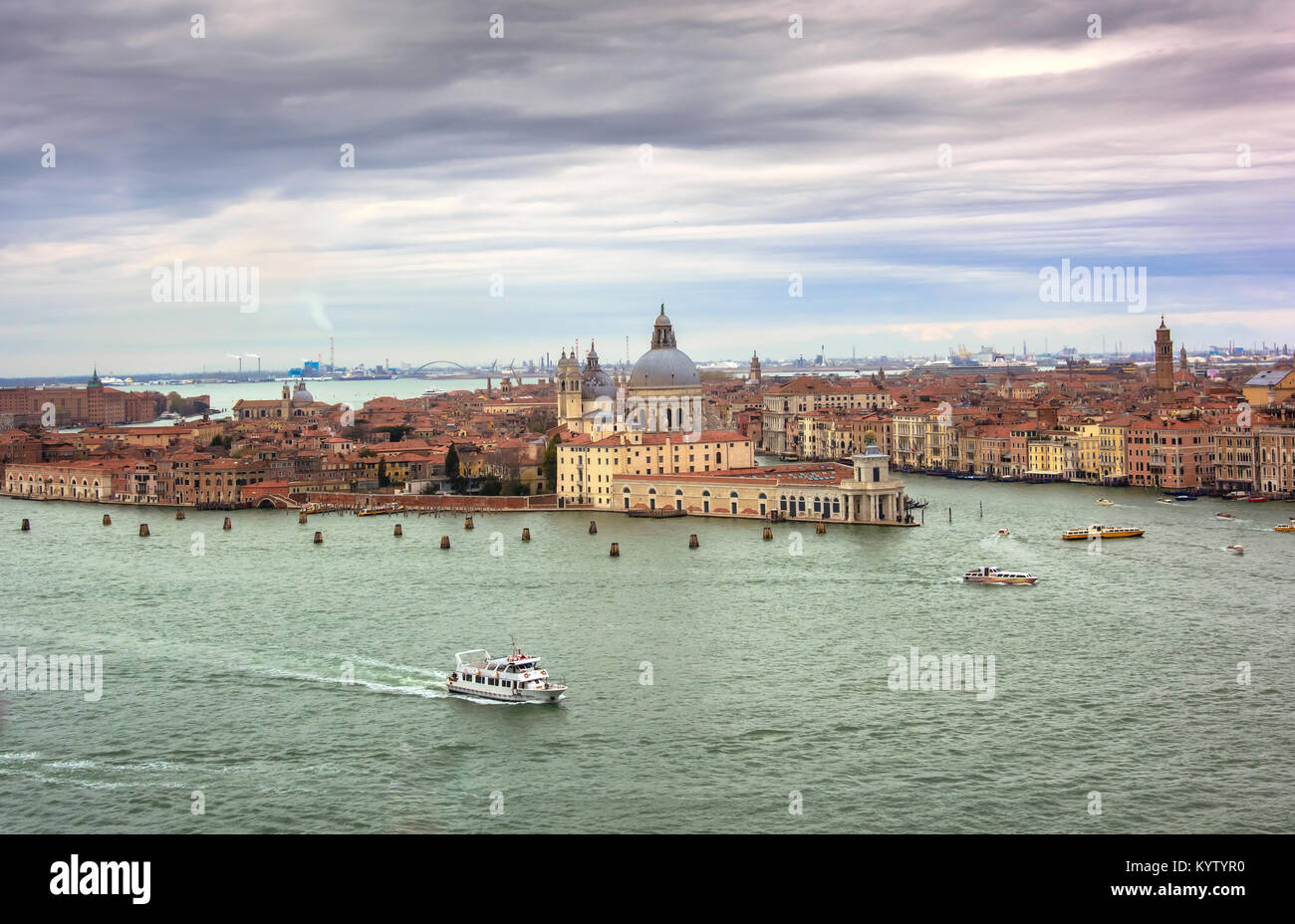 Vista aerea di Venezia, Italia catturati durante la mia visita nel 2015 Foto Stock