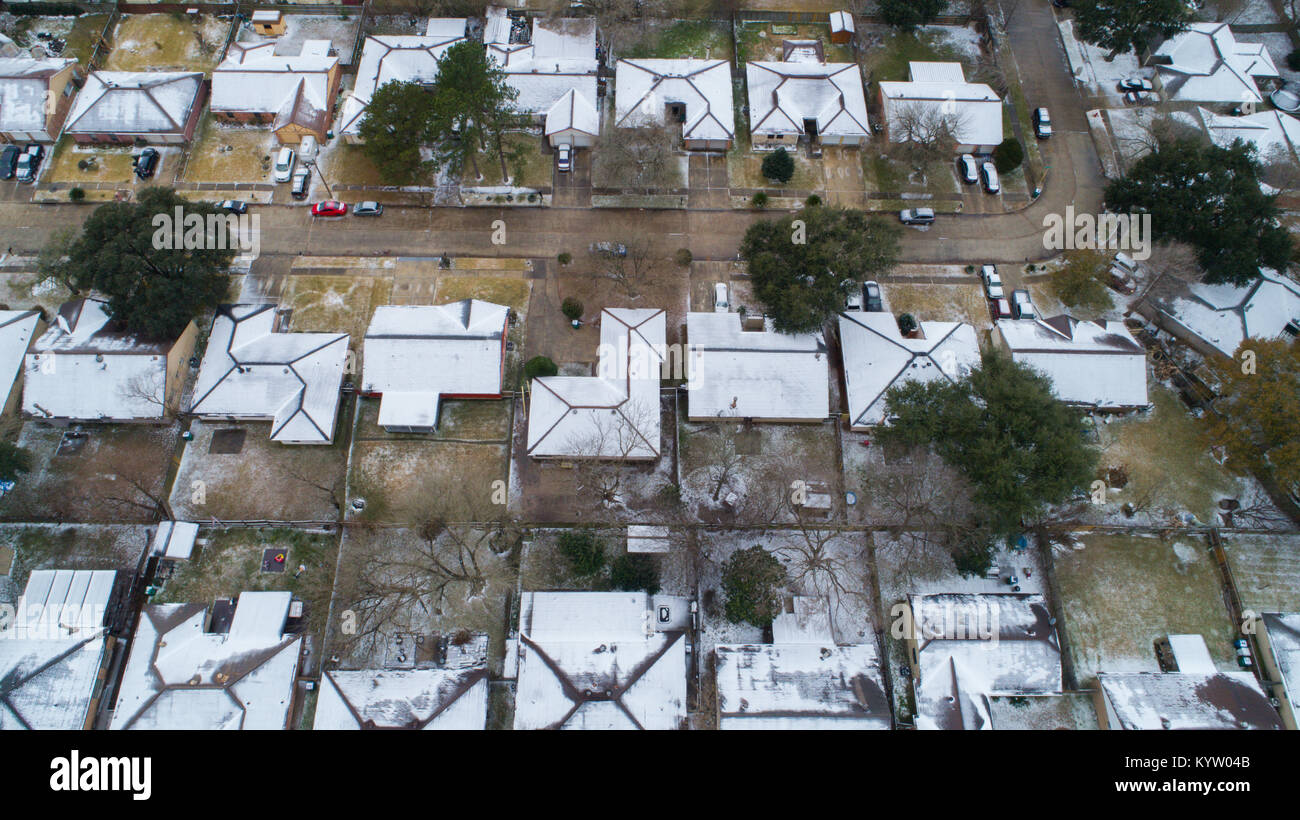 Foto di neve e ghiaccio in Houston, Texas Foto Stock