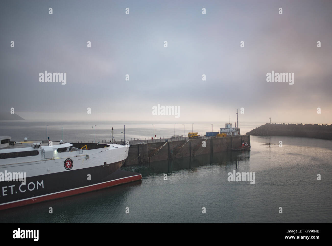 Traghetto a pacchetto di vapore dell'Isola di Man ormeggiato a Douglas Morning Foto Stock