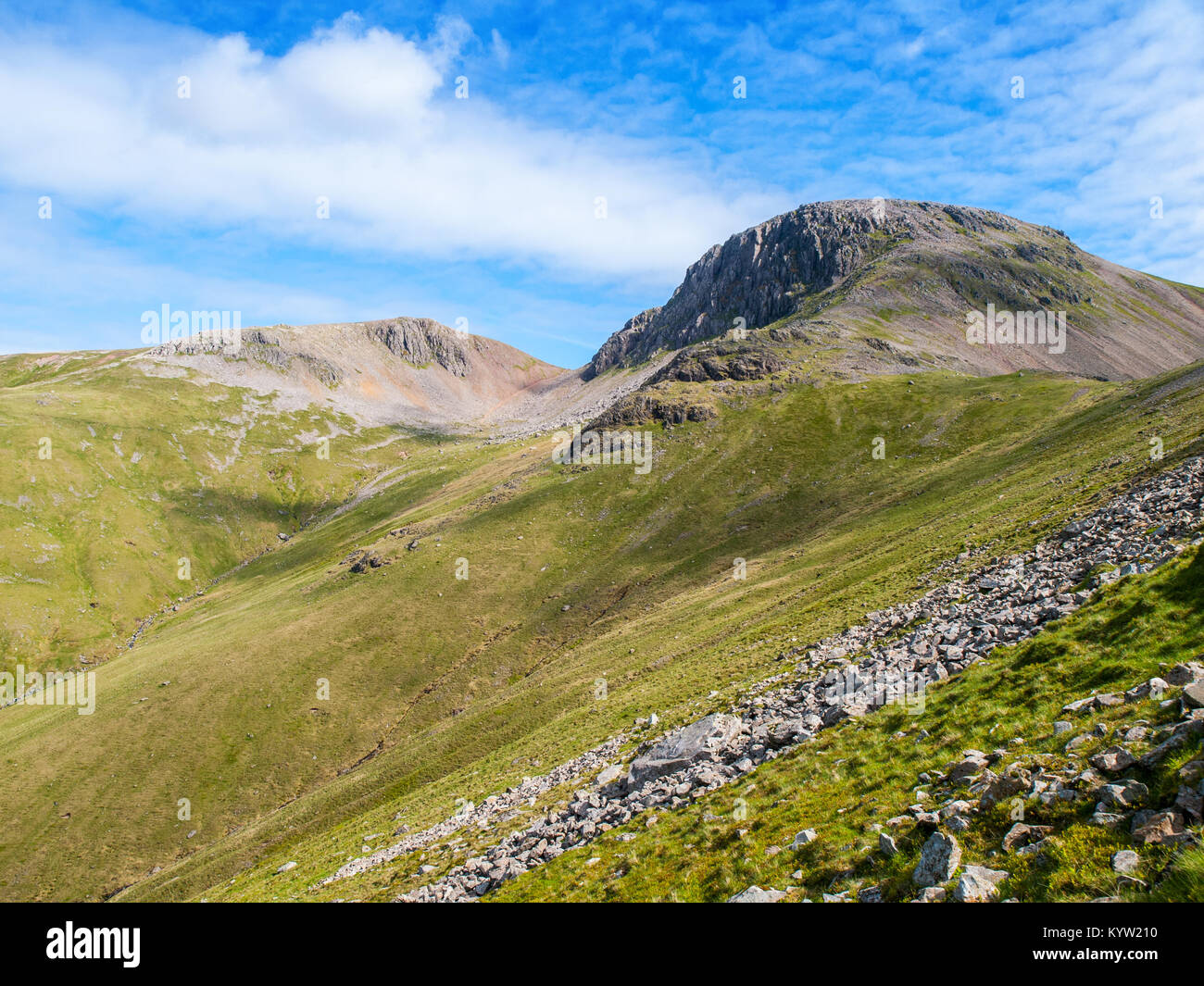 Grande timpano e timpano verde nel Parco Nazionale del Distretto dei Laghi,UK Foto Stock