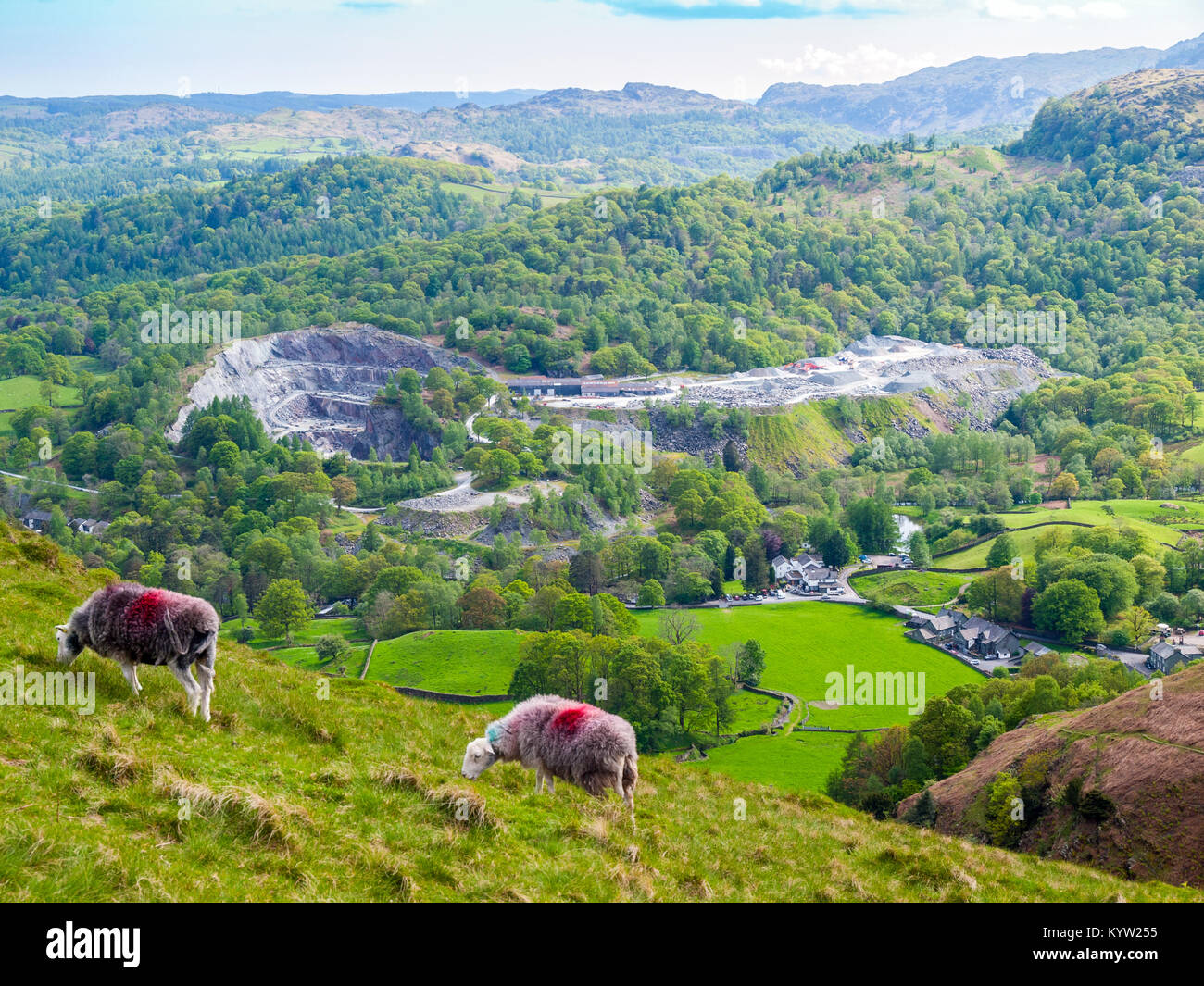 Langdale cave di ardesia in grande Langdale, Parco Nazionale del Distretto dei Laghi,UK Foto Stock