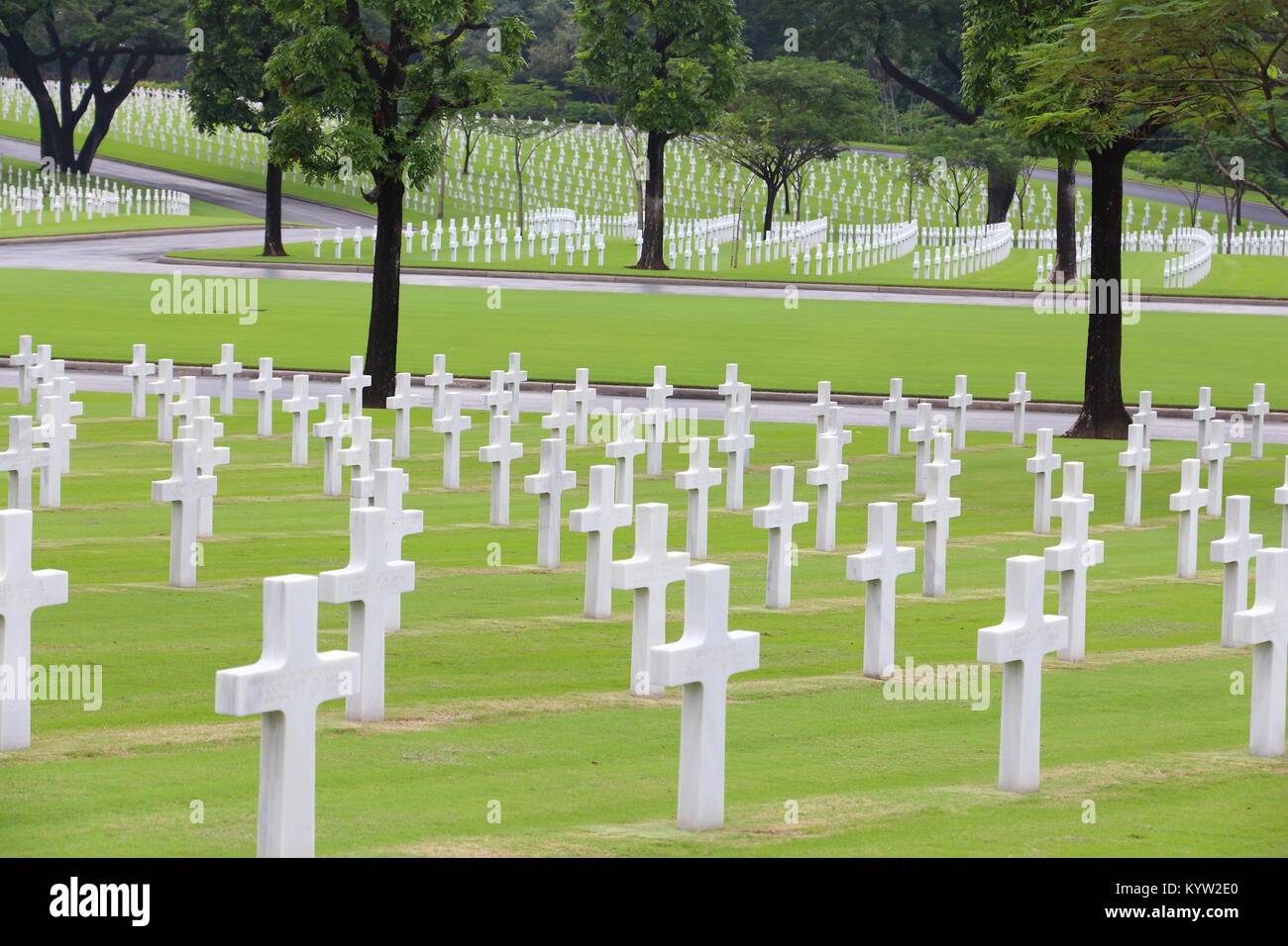 Manila American Cemetery in Fort Bonifacio, Manila, Filippine. Foto Stock