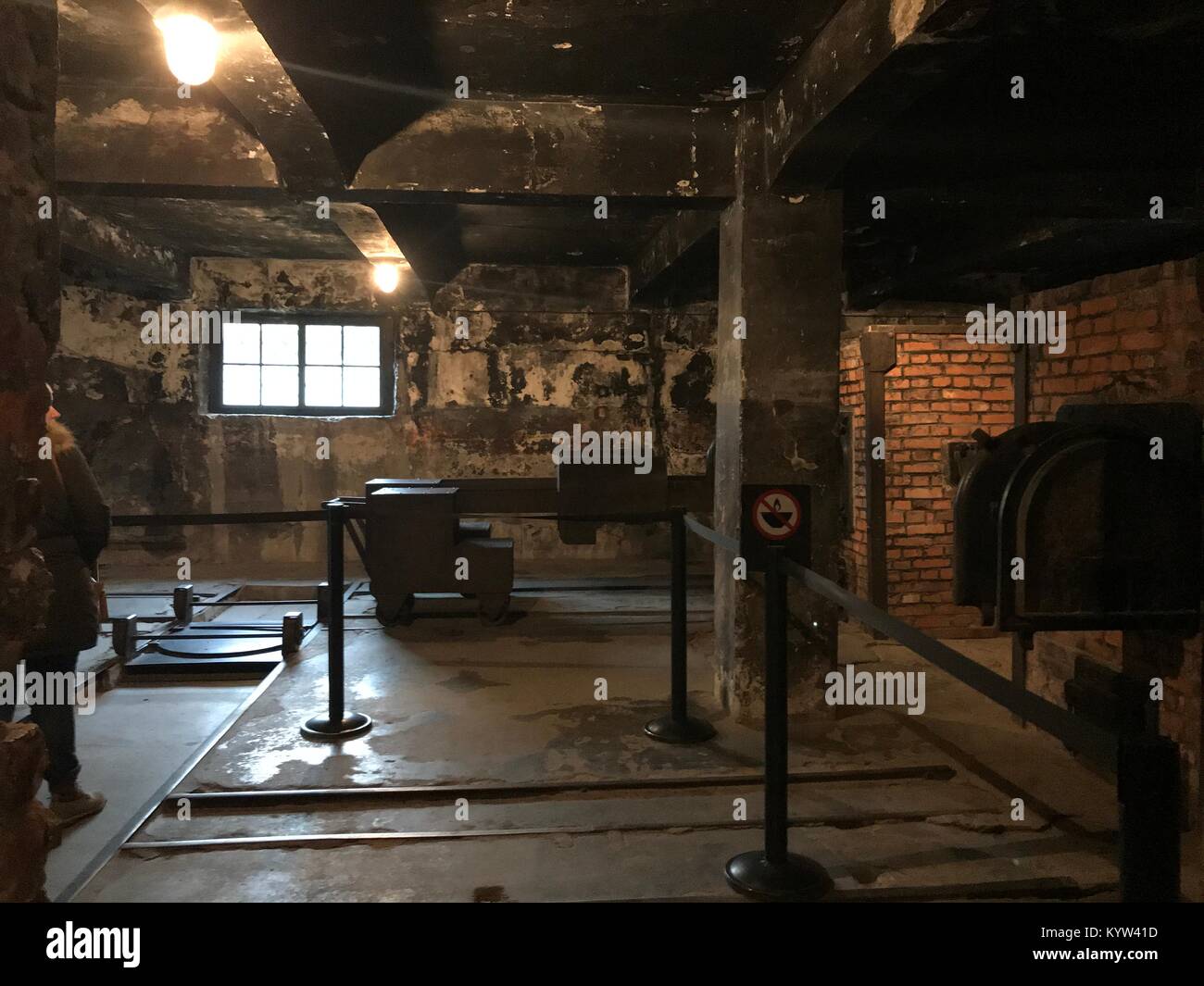 Forni crematori di Auschwitz 1 campo di concentramento Foto Stock