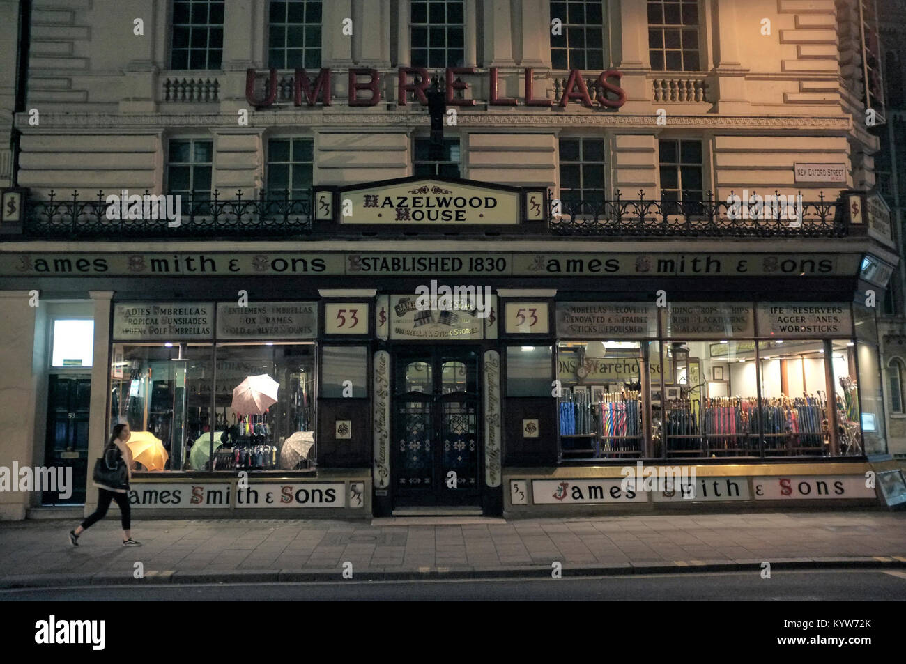 James Smith & Sons, ombrello shop, London, Regno Unito Foto Stock