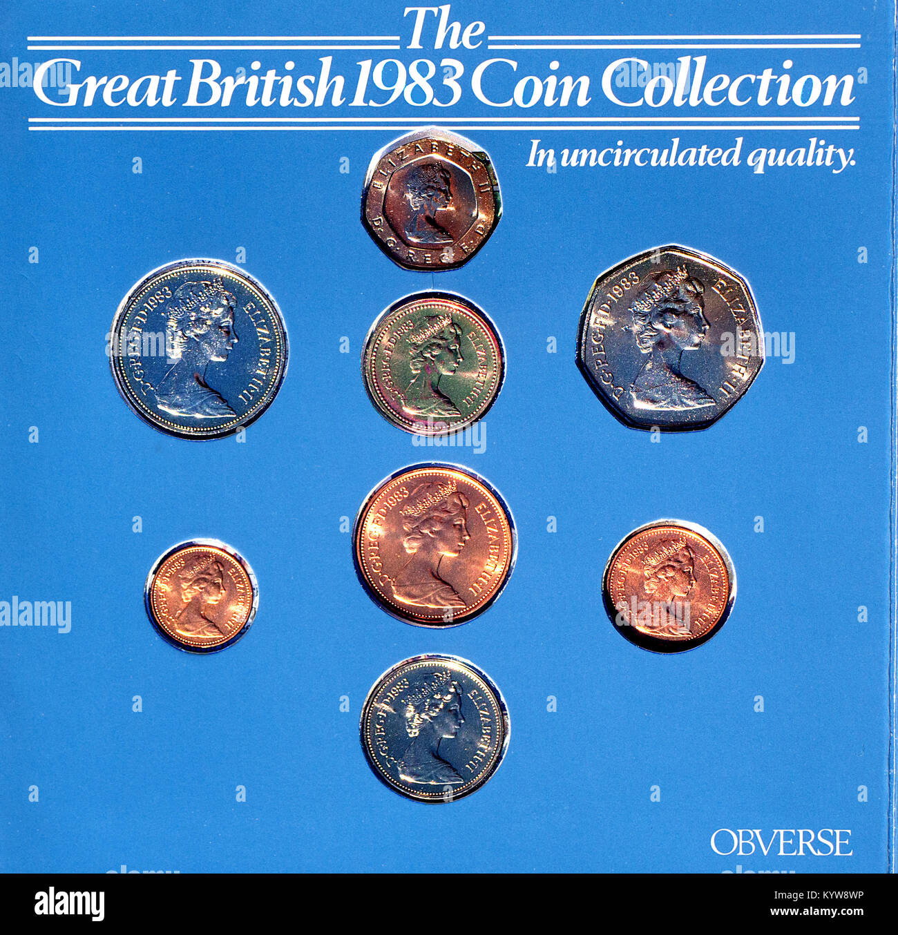 Il grande British 1983 raccolta di monete dal Royal Mint Foto Stock