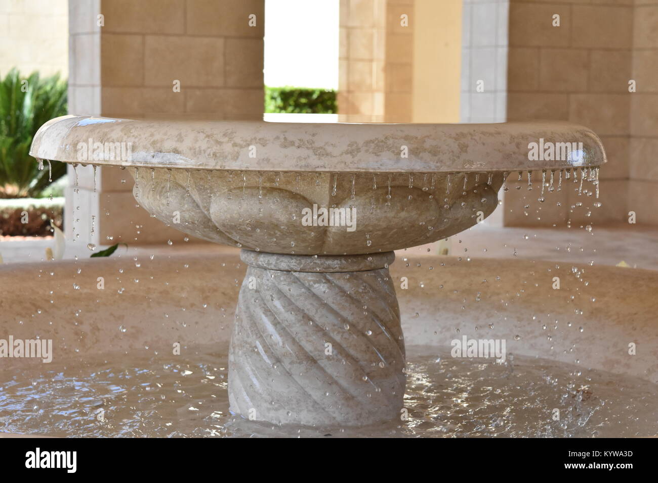 Una bella fontana in marmo Foto Stock