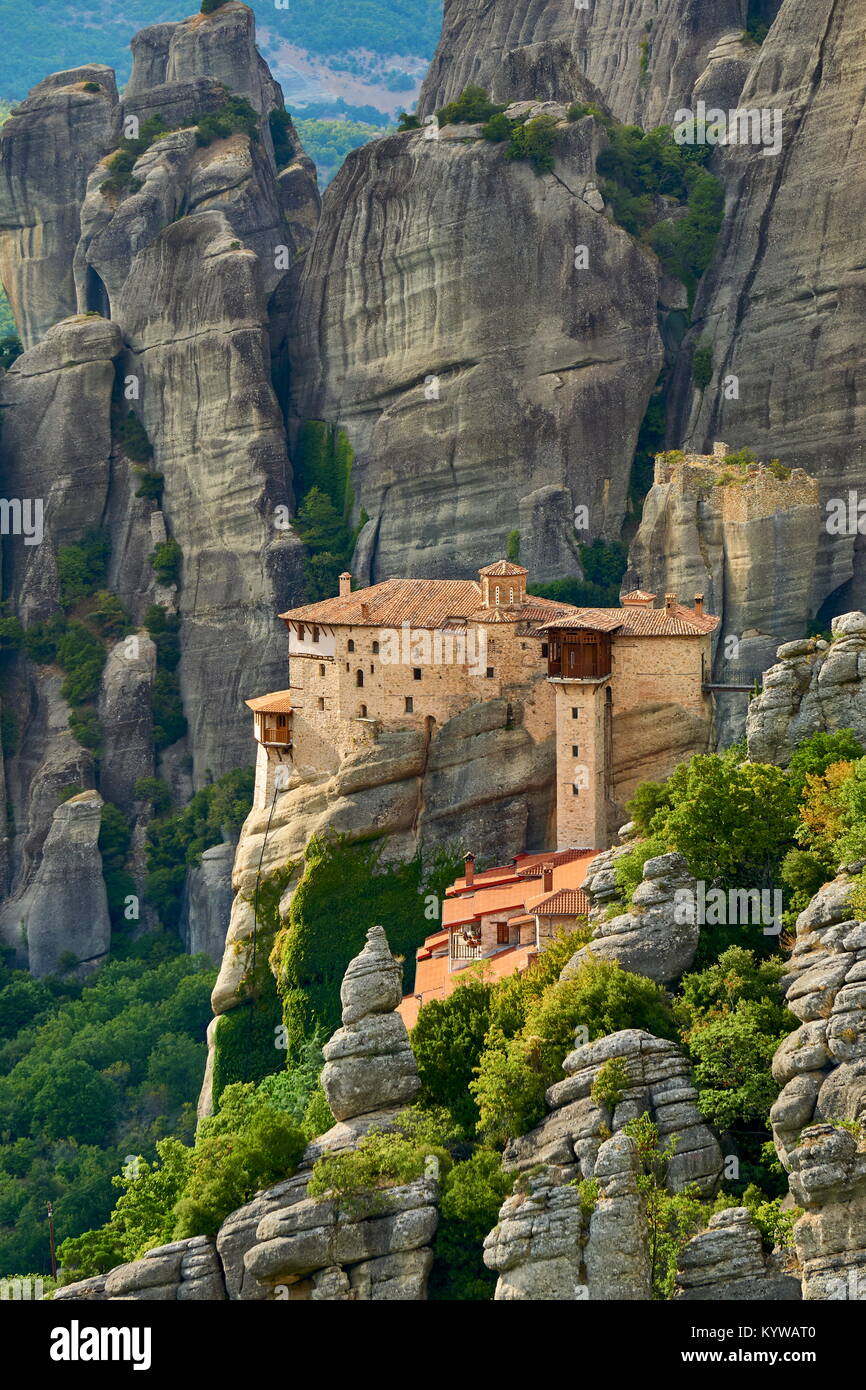 Monastero Roussanou, Meteora, Grecia Foto Stock