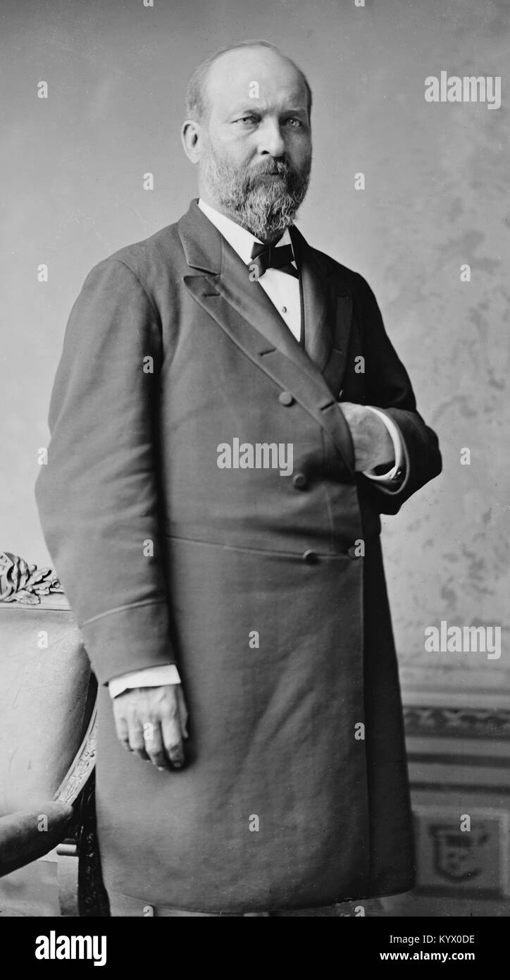 Presidente James Garfield, James Abram Garfield, ventesimo Presidente degli Stati Uniti, che serve da Marzo 4, 1881, fino al suo assassinio nel corso dello stesso anno. Foto Stock