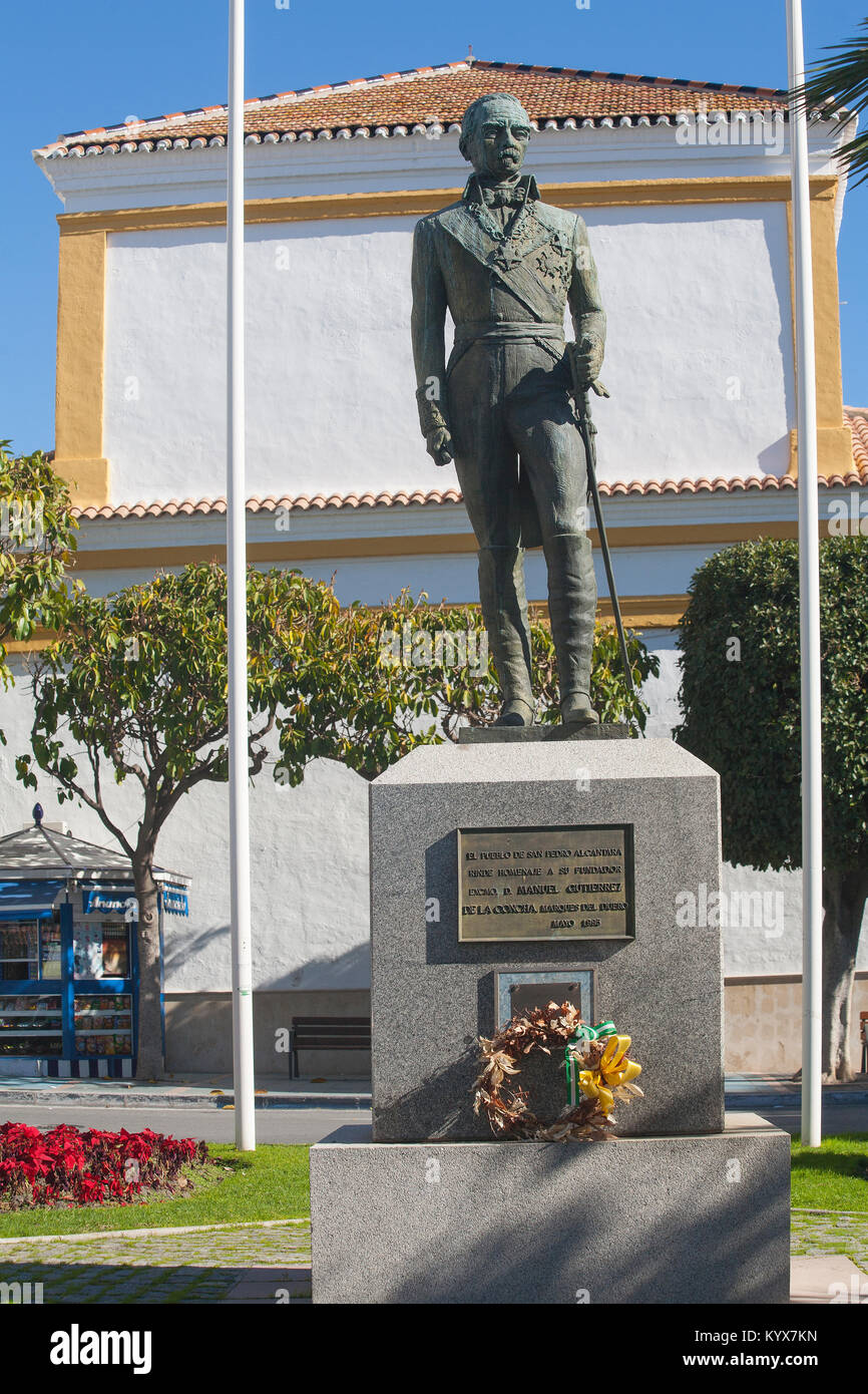 Statua di San Pedro Alcantara, Spagna Foto Stock
