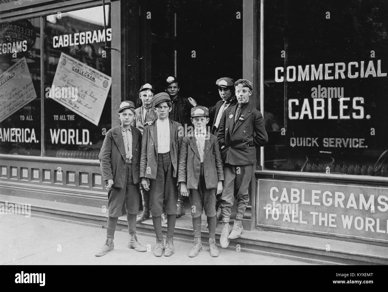 Postal Telegraph messaggeri, Indianapolis, Indiana non ha alcun limite di età per i messaggeri). Foto Stock