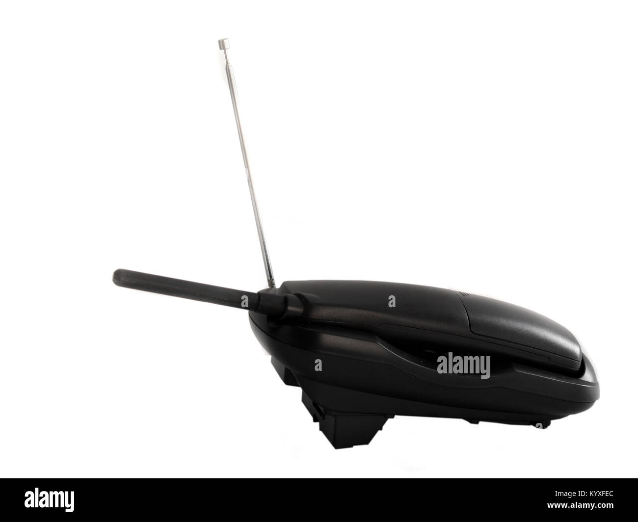 Telefoni cordless, apparecchiature di comunicazione su uno sfondo bianco. Foto Stock