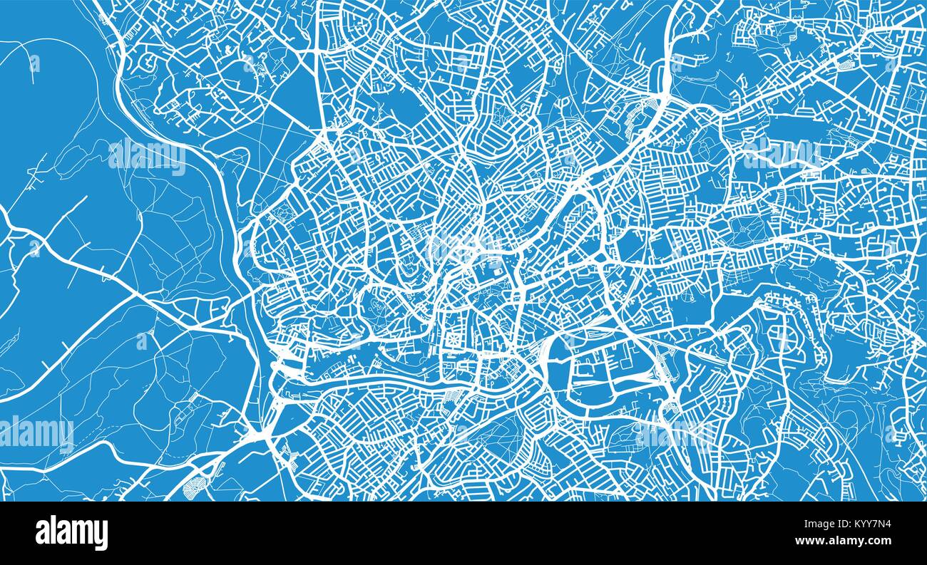 Vettore urbano mappa della città di Bristol, Inghilterra Illustrazione Vettoriale