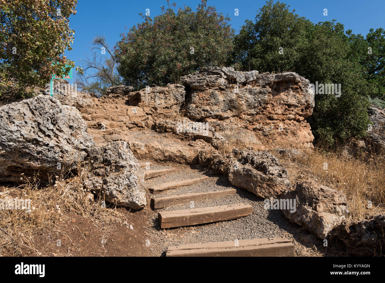 Visita di Banias Riserva Naturale nel nord di Israele Foto Stock