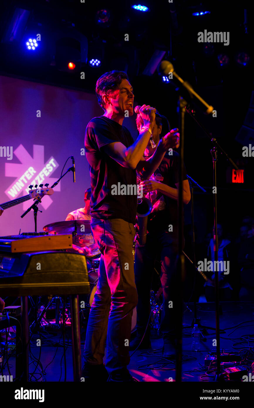 Donny Mccaslin band eseguire durante il 2018 New York Winter Jazz Festival (foto di Lev Radin/Pacific Stampa) Foto Stock