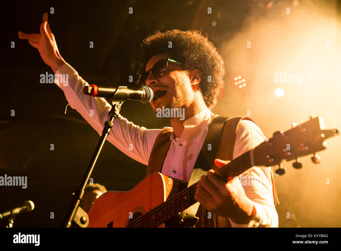 New York, Stati Uniti. Xi gen, 2018. Lean su di me: Jose James celebra Bill Withers durante 2018 New York Winter Festival di Jazz a Le Poisson Rouge Credito: Lev Radin/Pacific Press/Alamy Live News Foto Stock