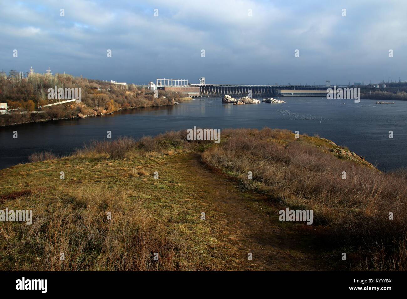 Dneproges, Centrale Idroelettrica in Zaporizhzhia, Ucraina Foto Stock