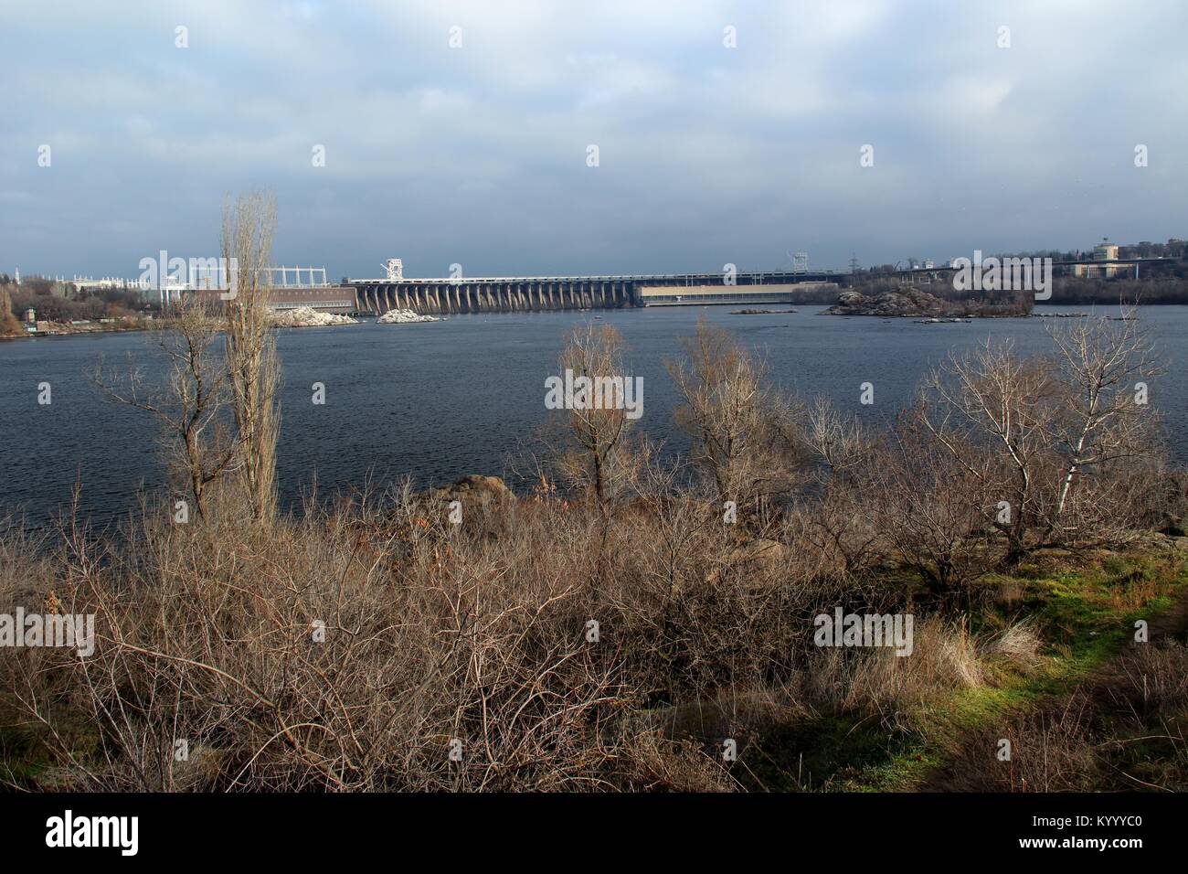 Dneproges, Centrale Idroelettrica in Zaporizhzhia, Ucraina Foto Stock