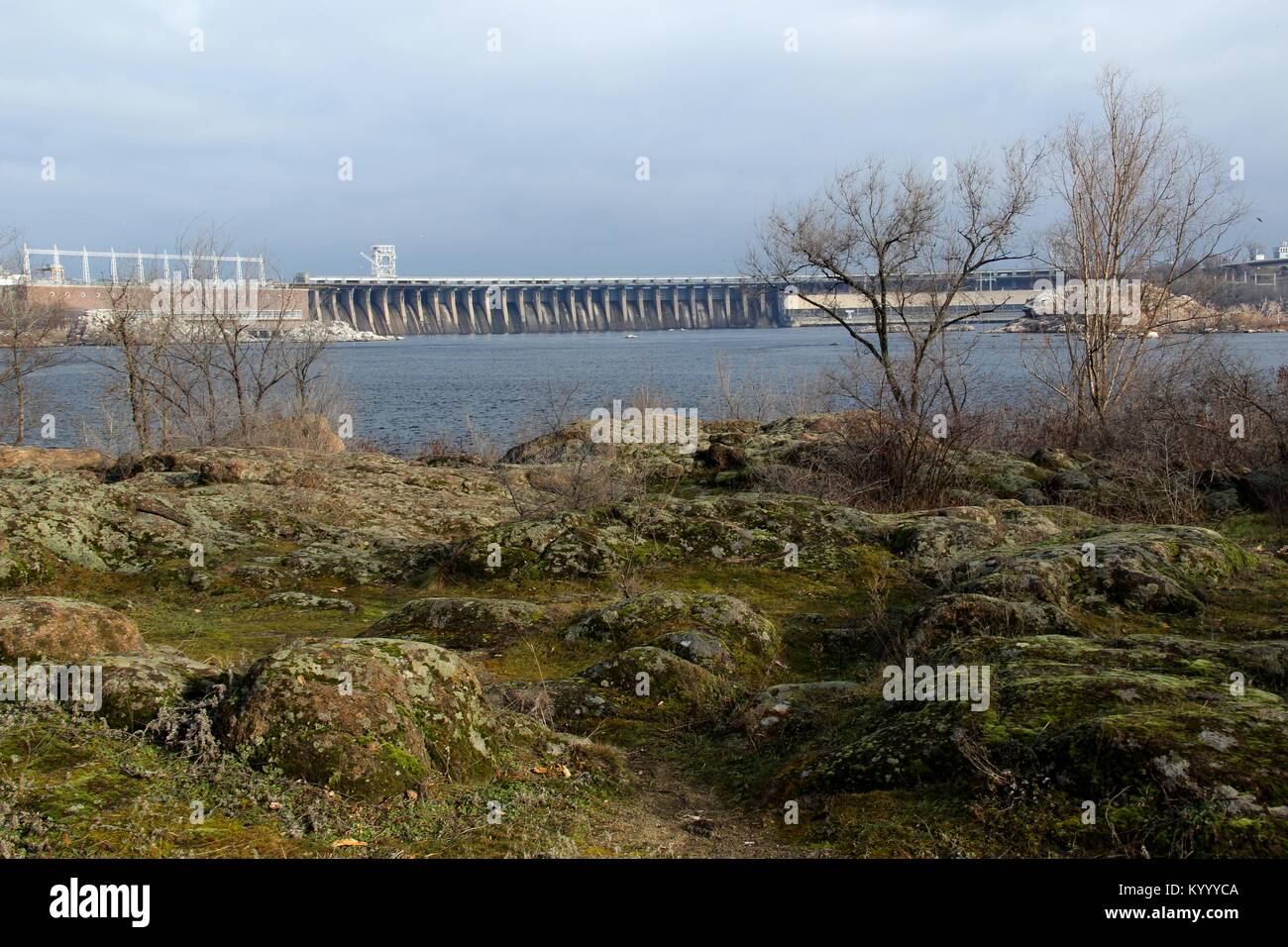 Dneproges, Centrale Idroelettrica in Zaporizhzhia, Ucraina Foto Stock