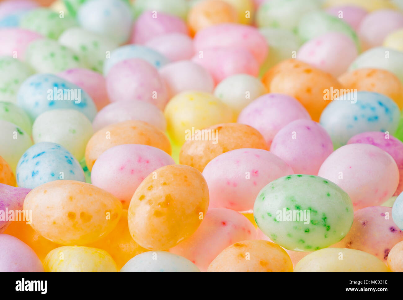 Colorato screziato Pasqua jelly bean sfondo candy Foto Stock