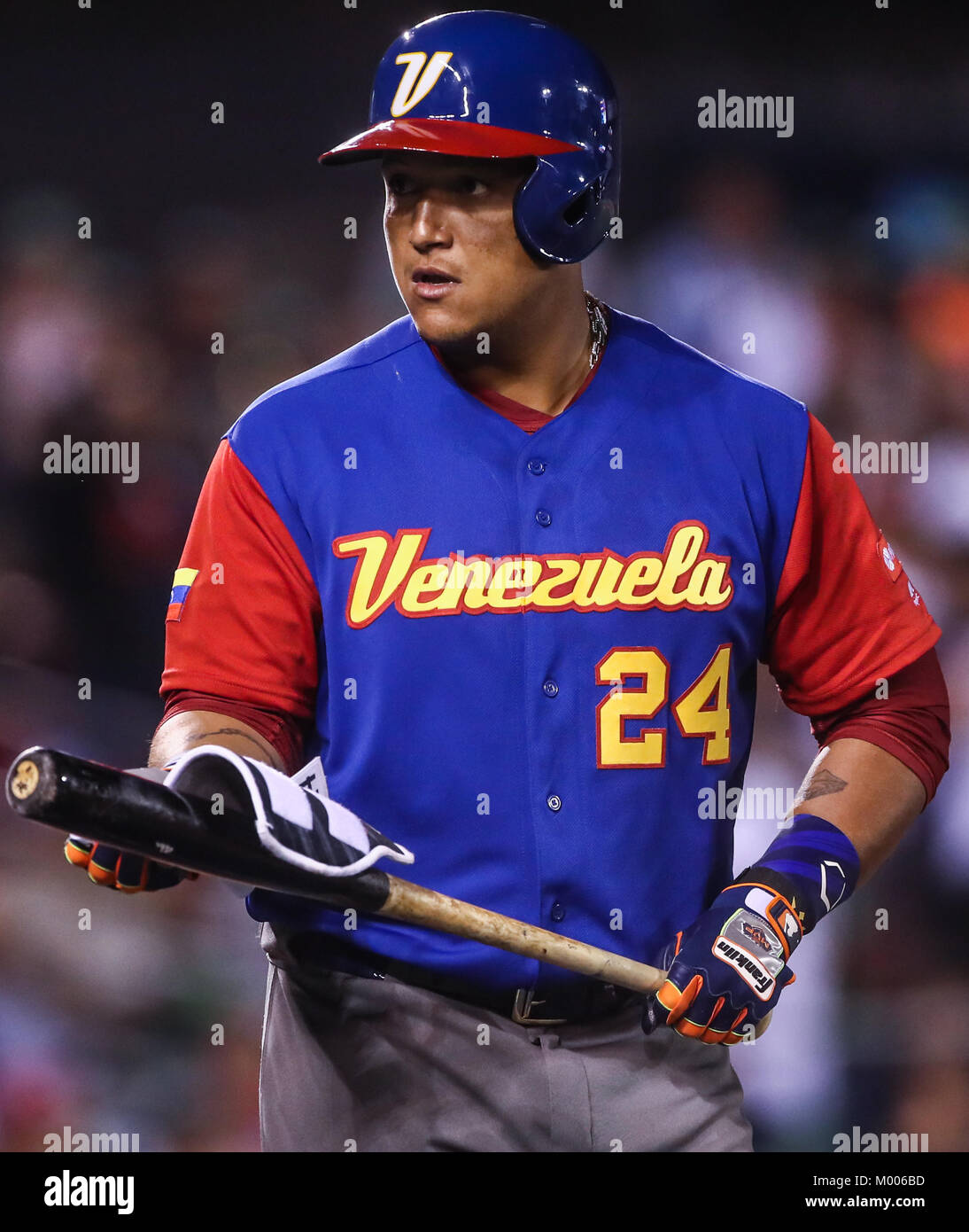 Miguel Cabrera de Venezuela, duranti el World Baseball Classic en estadio Charros de Jalisco en Guadalajara, Jalisco, Messico. Marzo 10, 2017. (Foto/Luis Gutierrez) Aspetti prima di Puerto Rico, per la partita contro il Venezuela durante il World Baseball Classic con Charros de lo Stadio Jalisco di Guadalajara, Jalisco, Messico. Marzo 10, 2017. (Foto/Luis Gutierrez) Foto Stock