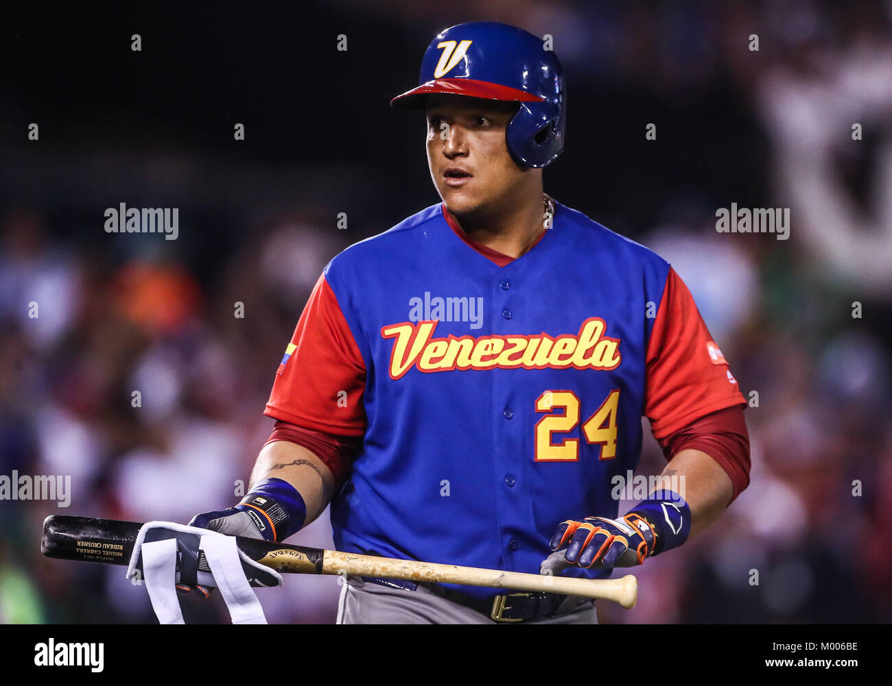 Miguel Cabrera de Venezuela, duranti el World Baseball Classic en estadio Charros de Jalisco en Guadalajara, Jalisco, Messico. Marzo 10, 2017. (Foto/Luis Gutierrez) Aspetti prima di Puerto Rico, per la partita contro il Venezuela durante il World Baseball Classic con Charros de lo Stadio Jalisco di Guadalajara, Jalisco, Messico. Marzo 10, 2017. (Foto/Luis Gutierrez) Foto Stock