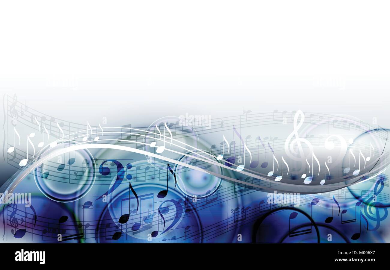Abstract foglio di musica background di design con note musicali Illustrazione Vettoriale