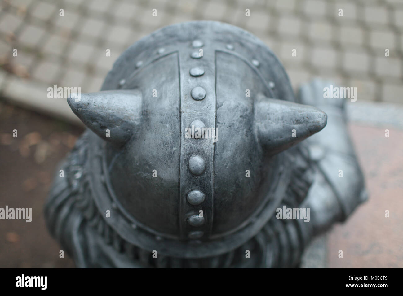 Cornuto Viking casco da sopra Foto Stock