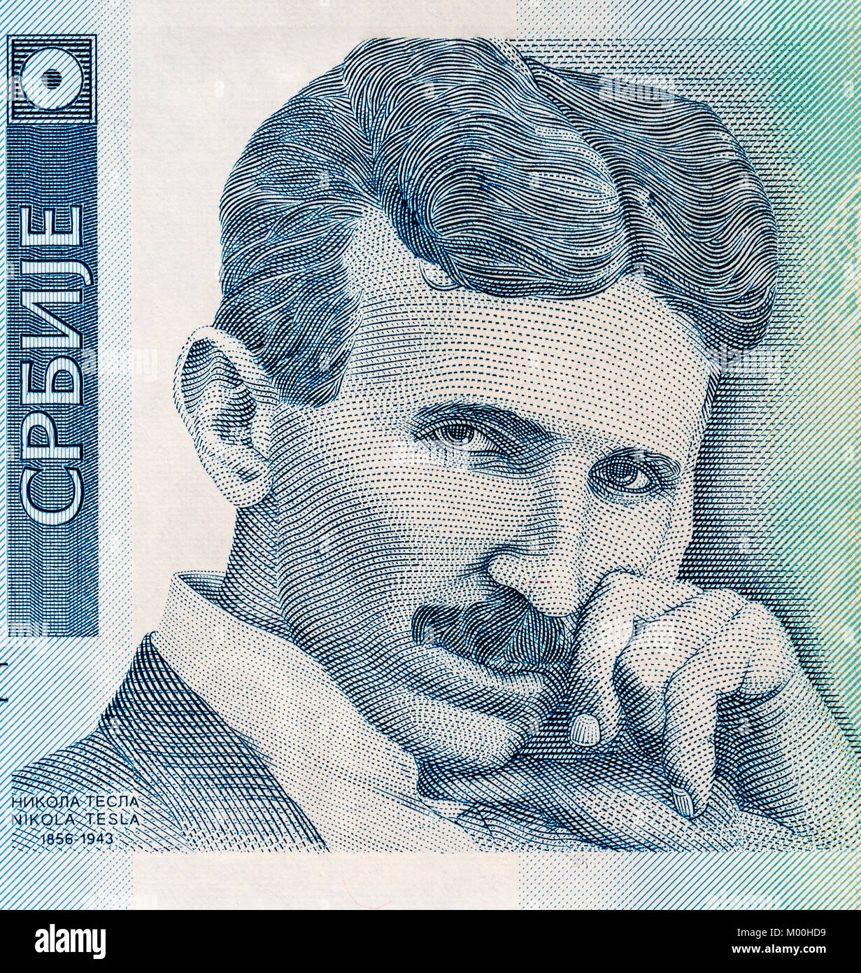 Ritratto di scienziato Nikola Tesla Foto Stock