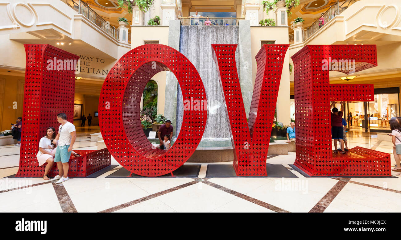 Il Veneziano Mall di Las Vegas, Nevada. Foto Stock