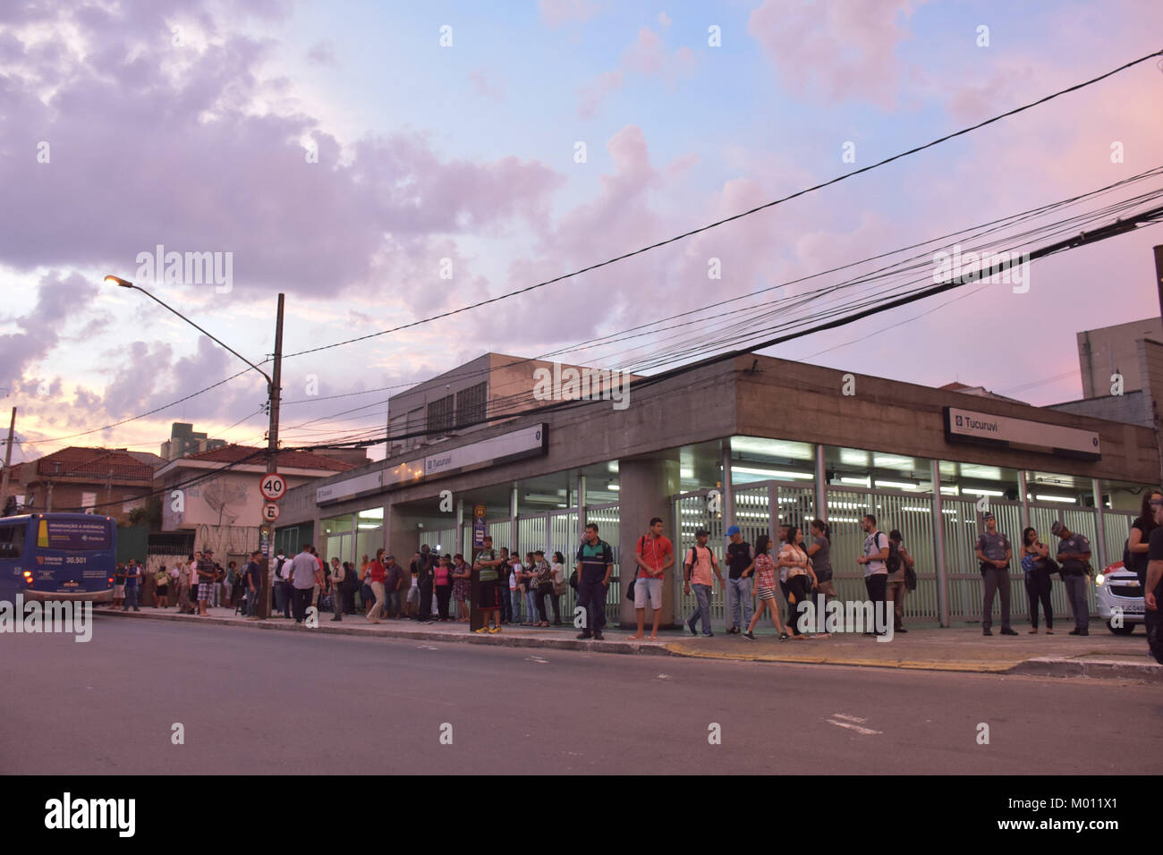 SÃO PAULO, SP - 18.01.2018: GREVE NO METRÔ DE SÃO PAULO - Sao Paulo metropolitane ha deciso di colpire un grand giovedì. (18) ventiquattro ore di sciopero per protestare contro la privatizzazione di 5 Lilla e 17 linee d'oro. (Foto: Roberto Casimiro/Fotoarena) Foto Stock