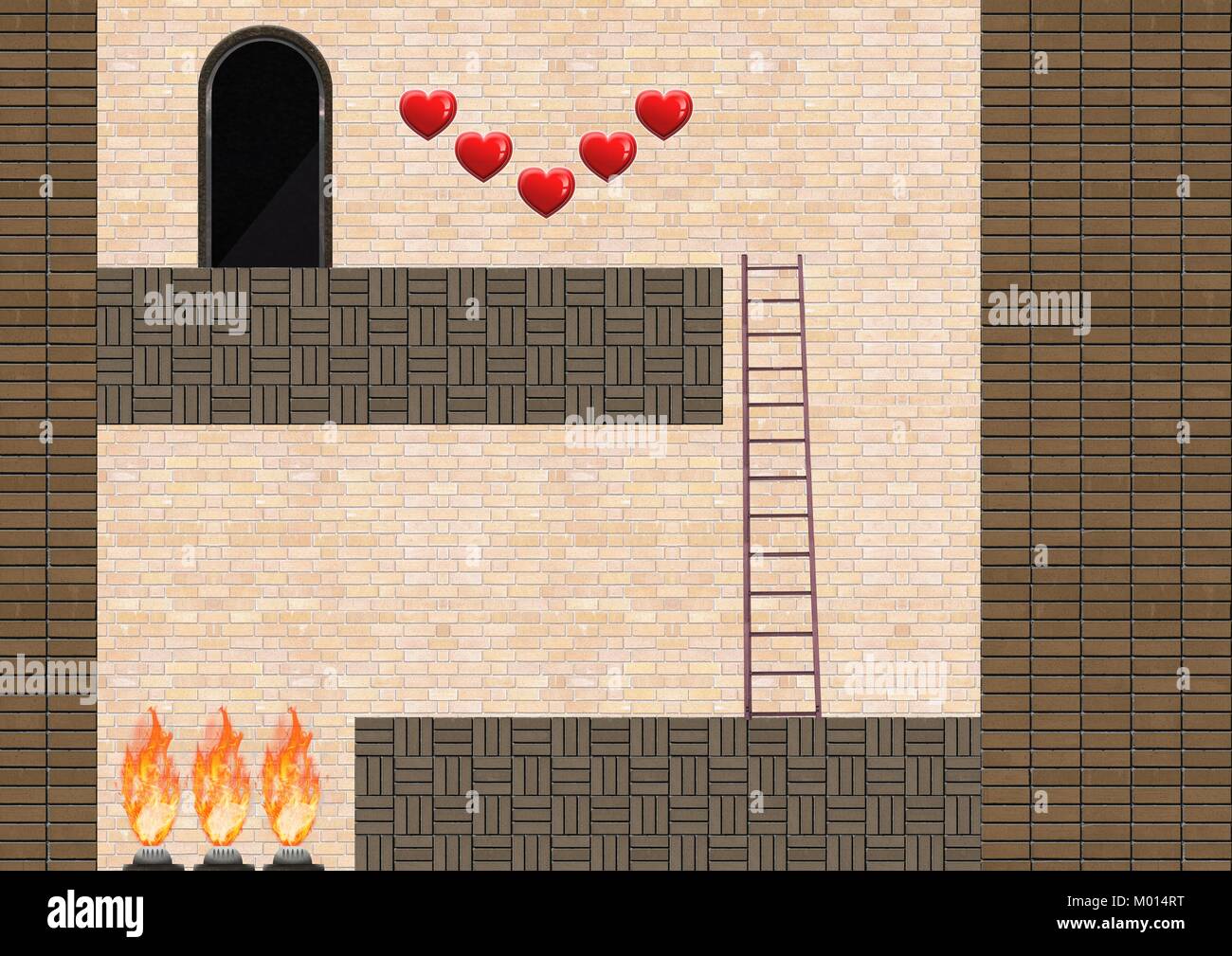 Calcolatore il livello di gioco con il cuore e la scaletta Foto Stock