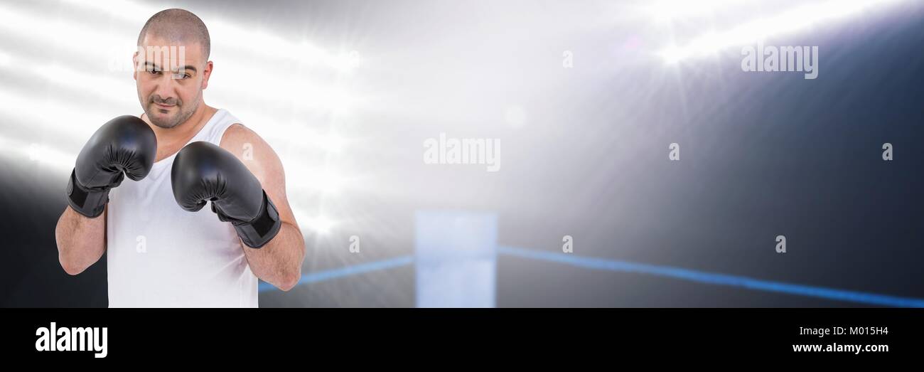 Boxer uomo con luci luminose Foto Stock