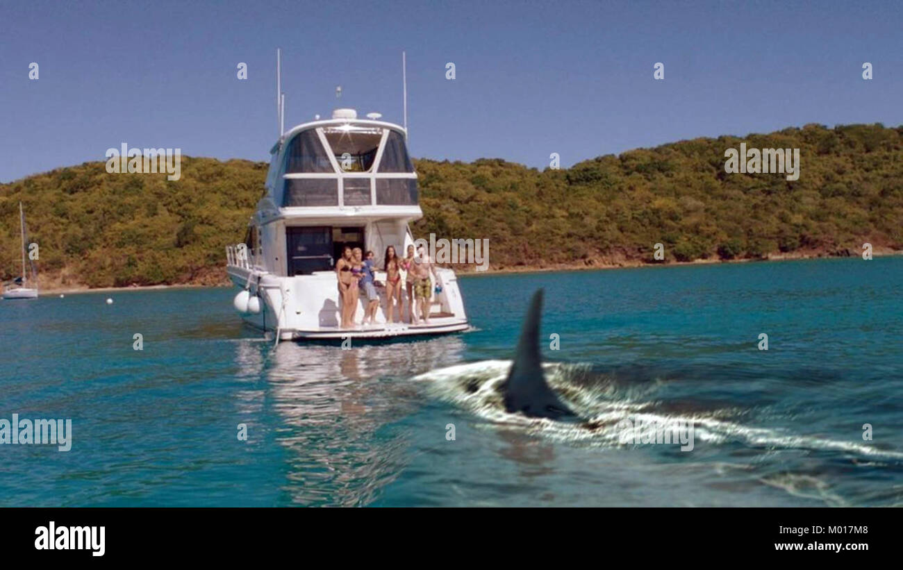 Il grande squalo bianco attacco Foto stock